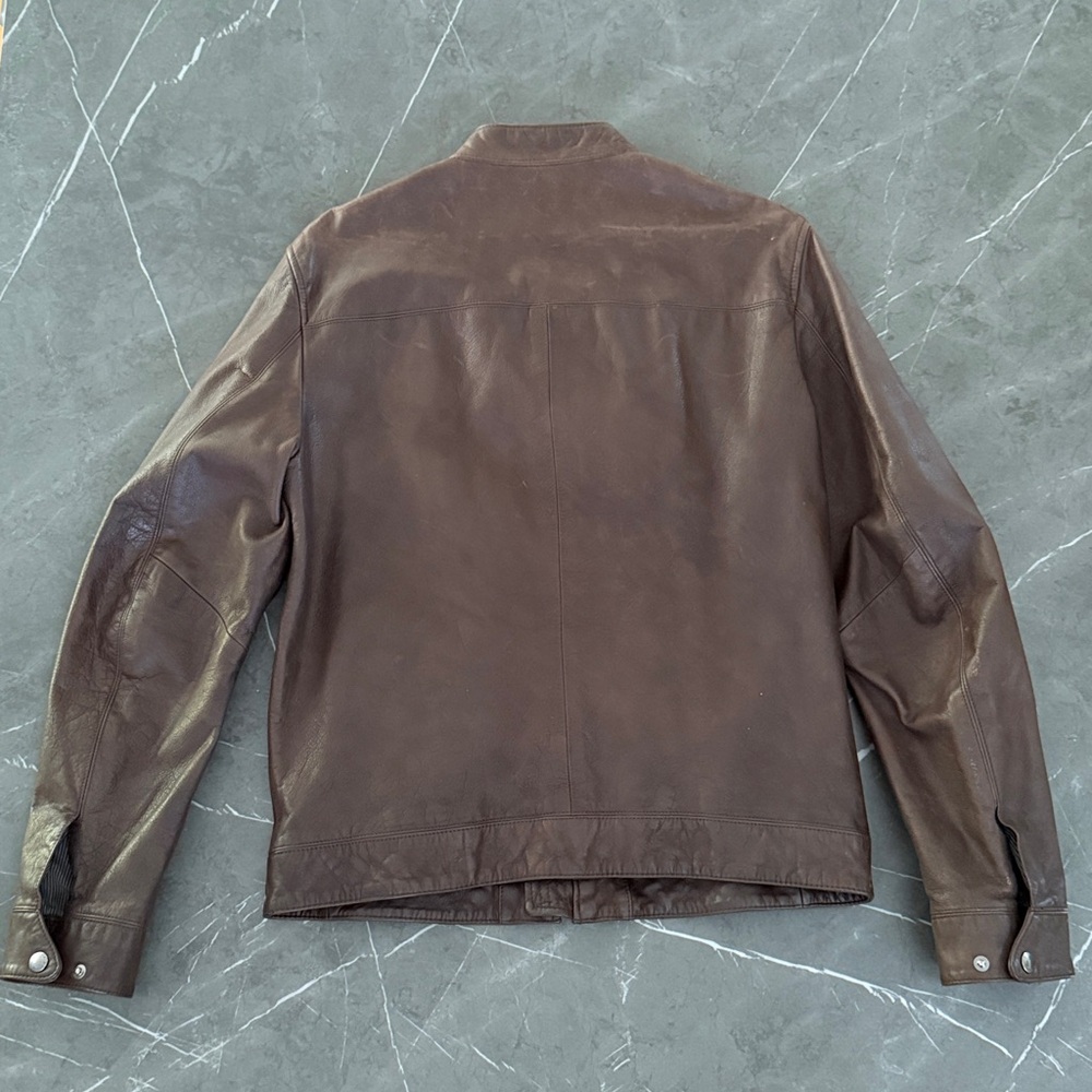 Banana Republic Men's Brown Leather Jacket Classic - Picture 5 of 9